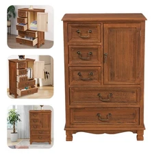 5 Drawers Dresser Wooden Storage Dressers Chests of Drawers for Bedroom Home