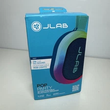 JLab Pop Party Bluetooth Speaker, 5 Watts, RGB Lighting, Connect Multiple, IP55