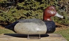 SCARCE ~AMAZING 100% ORIG. c1935 FRANK SCHMIDT ~REDHEAD WOOD DUCK DECOY MICHIGAN