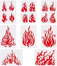 FINGERINSPIRE 8pcs Flames Drawing Painting Stencils Templates 11.6x8.3inch ...