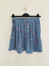 Urban Outfitters Mini Skirt Check Floral Button Front Lightweight UK 6 - NEW