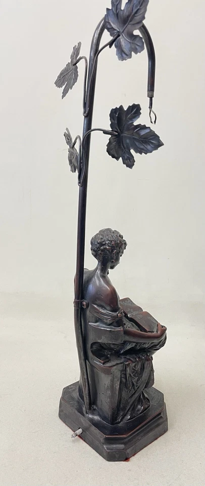 Art Nouveau Style Table Lamp With Bronze Effect (for parts only) - Image 4 of 4