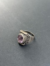 925 Sterling Silver Vintage Amethyst Faceted Ring