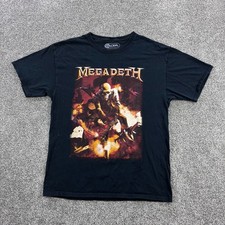 Megadeth Shirt Mens Large Black Thrash Metal Music Band Concert Tour Skeleton