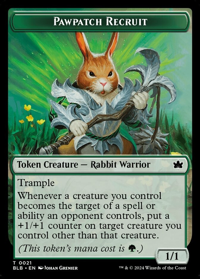 Pawpatch Recruit Token - #21 - Bloomburrow - NM MTG