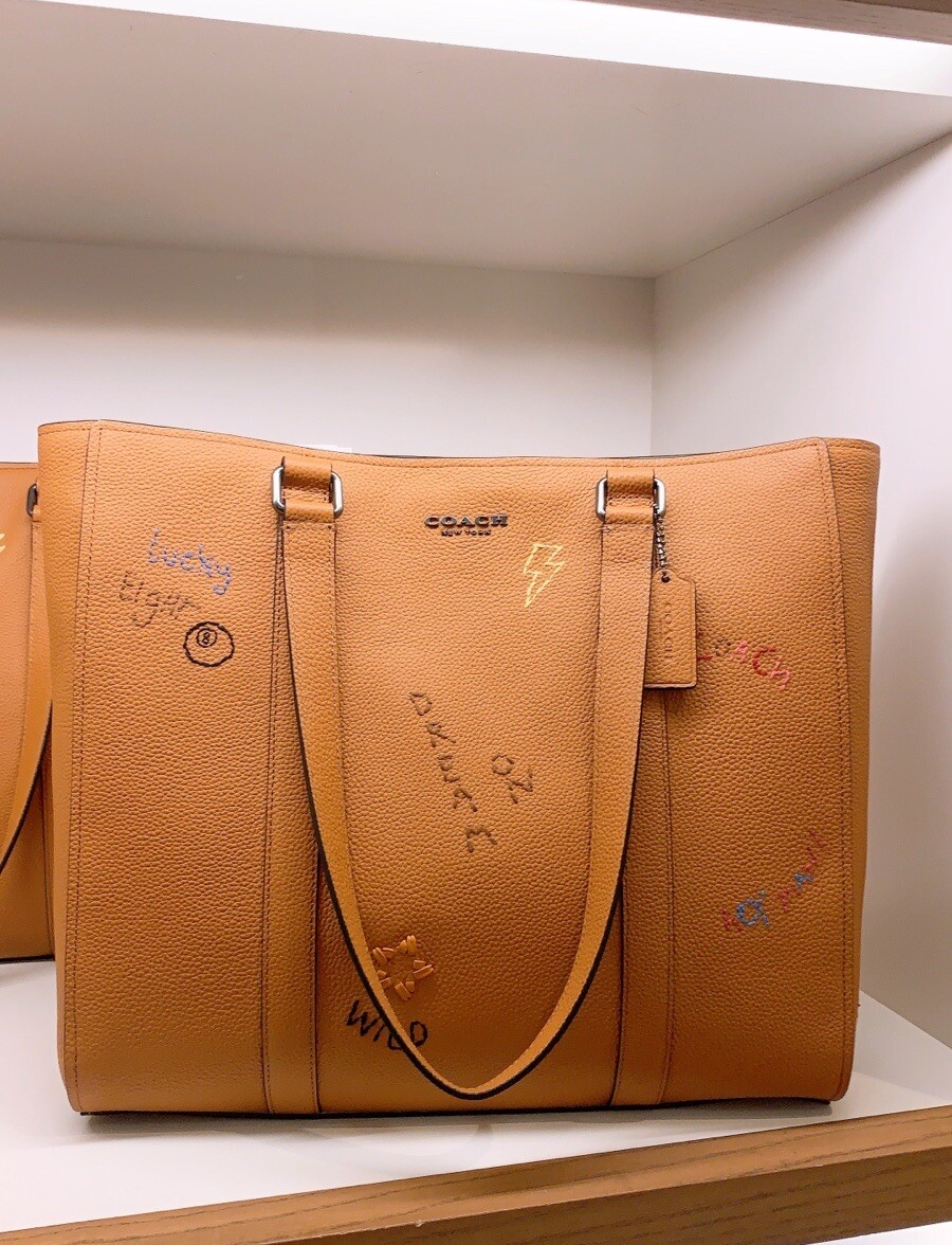 NWT Coach men's Hudson Double Handle Tote With Diary Embroidery