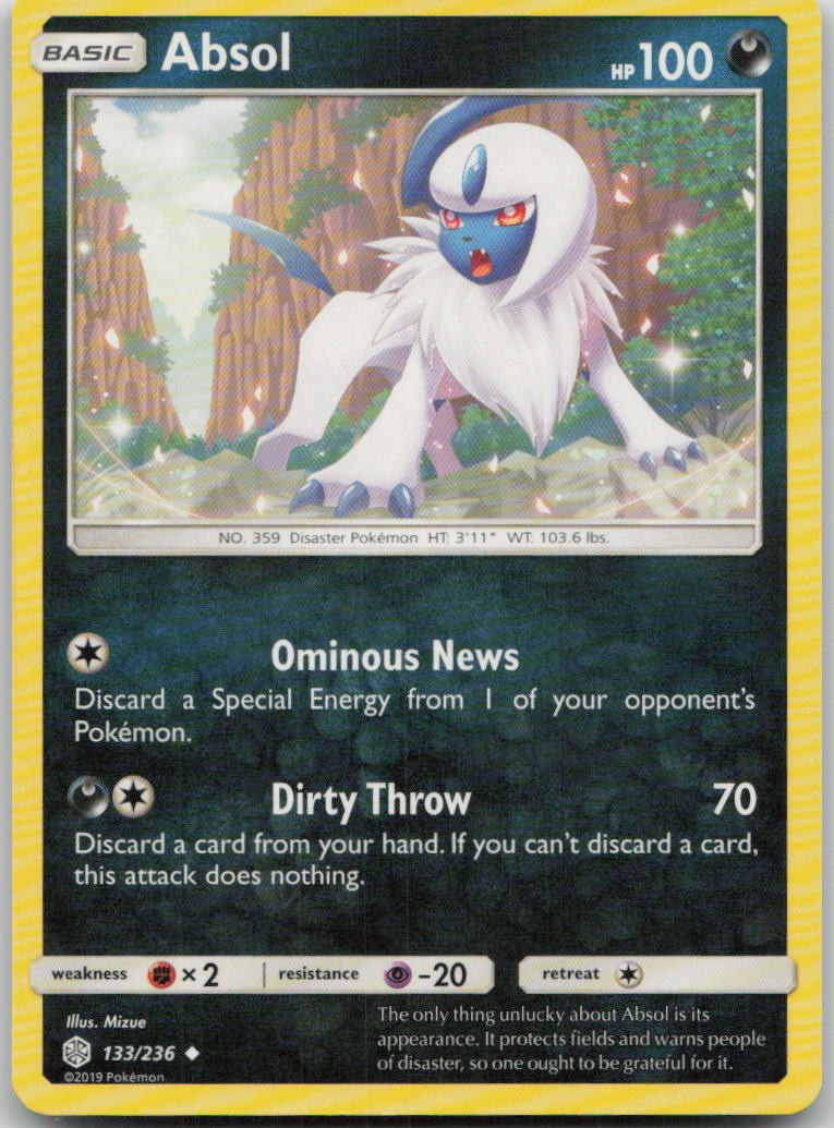 Absol 133/236 Cosmic Eclipse Uncommon Pokemon MP