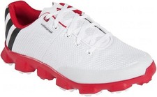 Adidas Crossflex Unisex Golf Shoes/ White and Red Accents/ UK Size 8 NEW