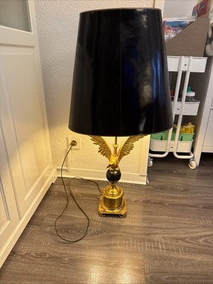 Eagle Guilded Tischlampe von Jacques Charles für Maison Charles ? Gebraucht Rar