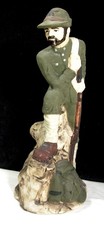 Statuetta bottiglia ceramica ALPINO CON FUCILE EVA SUD Seconda guerra mondiale