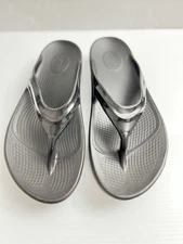 Oofos Oolala Luxe Black Flip Flop Recovery Sandals Womens Size 11 Thong