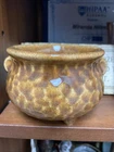 VTG Footed Brown Glazed Ceramic Panted Nelson McCoy Pottery 3" T 4.5" D #7522