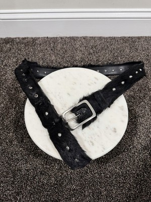 Dries Van Noten FW22 Black Fur Horsehair Studded Belt | eBay