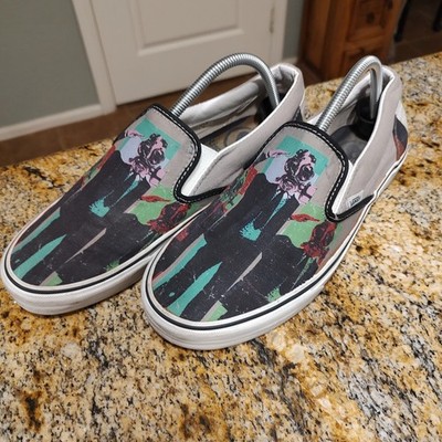 Rare Vans X Rise Against Classic Slip On Sneakers Size Men's 9 Women's 10.5