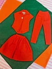 Vintage Barbie Fashion Pak right Red set of 3 Skirt, Pants and Blouse-Nice