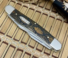 Case XX USA 2025 Antique Bone Diamondback Snake Skin 1/500 Muskrat Pocket Knife