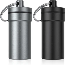 Portable Ear Plug Carrying Case, Urekt Waterproof Metal Earplug Case Keychain Co