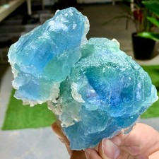 2.27LB Rare transparent bluegreencubicfluorite mineral crystal sample/Zhejiang