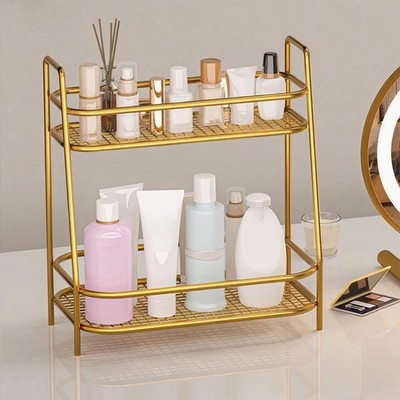 2 Tier Spice Storage Rack Rustproof Kitchen Bedroom Mesh Design Perfume Tray