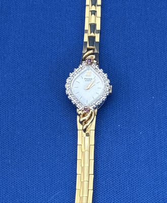 #ad Vintage Pulsar Ladies 16mm Watch Gold amp; Silver Tone Bezel 6 inches $19.95