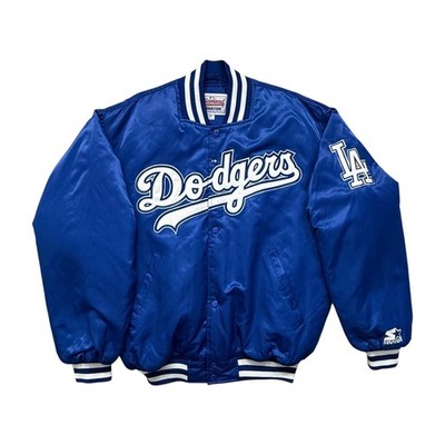 VTG 90s MLB LOS ANGELES DODGERS STARTER DIAMOND COLLECTION SATIN JACKET BOMBER M