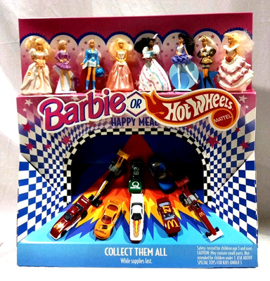 MCDONALDS 1993 BARBIE / HOT WHEELS HAPPY MEAL DISPLAY - COMPLETE