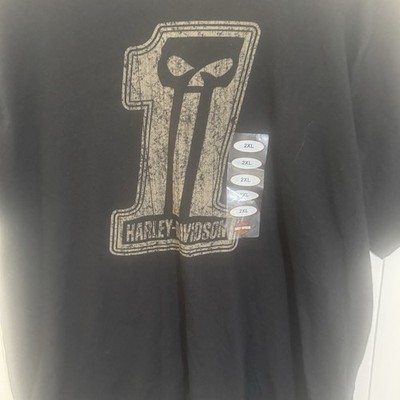 Harley Davidson Skull #1 Graphic T-Shirt Mens 2XL Black Short Sleeve Biker USA