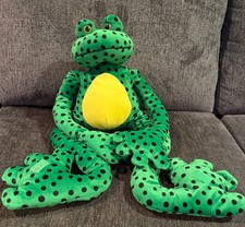 Fiesta Green Frog Plush Piggyback Pal Spots Long Arms Legs 36 Stuffed