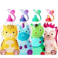 ChooMee SoftSip Baby Pouch Tops SnakPack Reusable Food Pouches 8 Pack 5oz Spillp