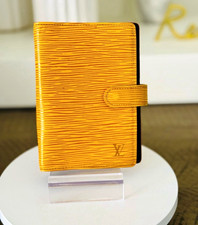 Louis Vuitton Yellow Epi Leather Ring Agenda Planner Cover Purple Interior PM