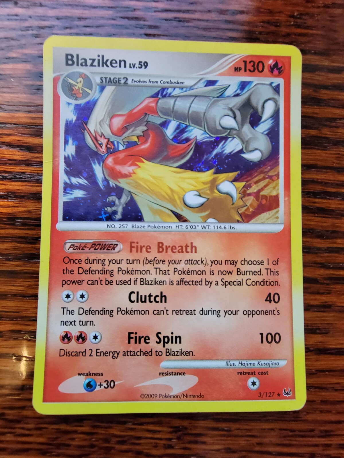 Blaziken 3/127 Holo Rare Platinum Base Set Pokemon Card