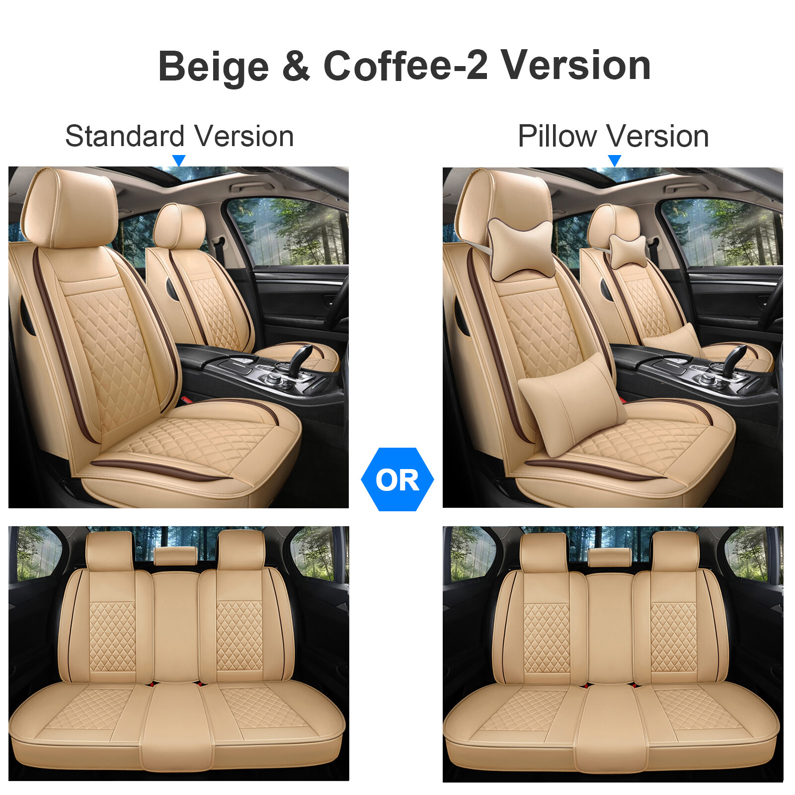 For 20002024 Audi Q5 A4 Q7 A5 Car Seat Covers 3D PU Leather Auto Seat Protector eBay