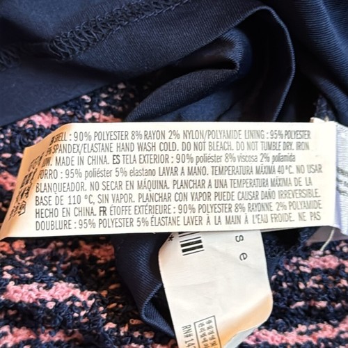 Anthropologie Endless Rose Med Check Sleeveless Boucle Sweater Dress Navy Pink - Bild 11 von 12