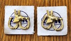 Pair of Vintage N.O.S. Gold Gulf Oil Gas Political Donkey Horseshoe Lapel Pins