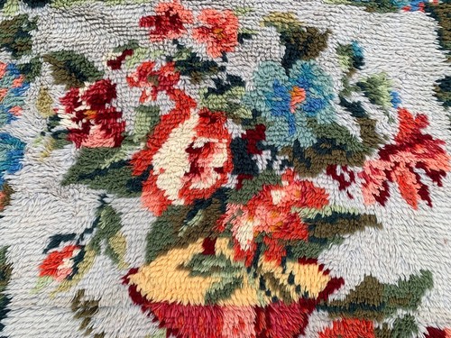 Vintage Swedish Mid Century Scandinavian Wall Hanging Blossoming Rug 155x122cm - Picture 6 of 9