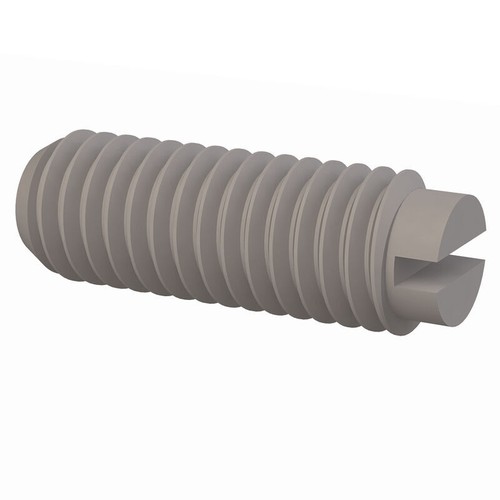 M3-0.5 x 5mm Slotted Set Screw Flat Point Nylon Fastener K55015 - Picture 2 of 4