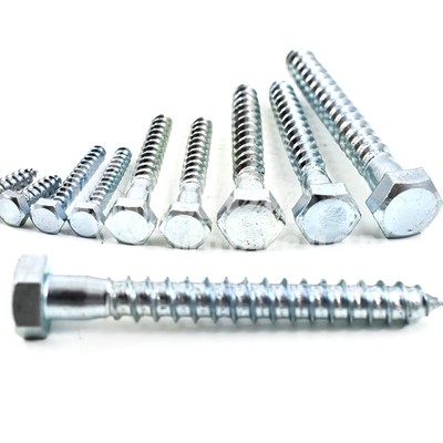 DIAMETER ZINC HEX COACH SCREW /& WASHER 12mm LENGTH FROM 40mm TO 200mm M12