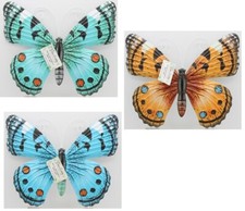 Set of 3 Metal Hanging Wall Art Colorful Butterflies Indoor/Outdoor Garden Fence