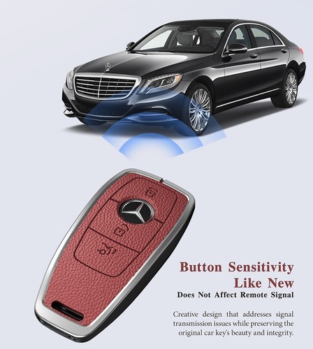 High Quality New Snap-On Key PU Cover Case w/ Keychain for Mercedes-Benz A C E S - Picture 7 of 12