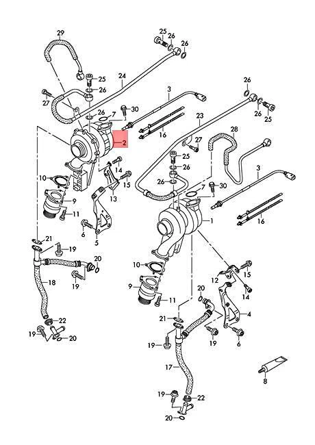 Genuine AUDI Q7 4LB Exhaust Gas Turbocharger Right 05A145722G | eBay 