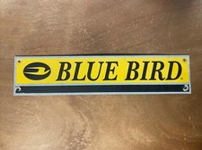 Blue Bird School Bus Emblem Sign Plaque Metal Embossed 15” x 3.5”