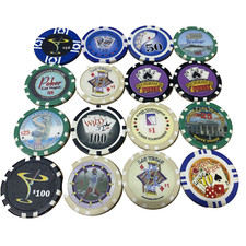 Vintage Las Vegas Poker Chips Lot Of 16