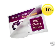10 Mil School ID Cards Hot Laminating Pouches 2-1/2 x 3-5/8 (100/pack) Clear