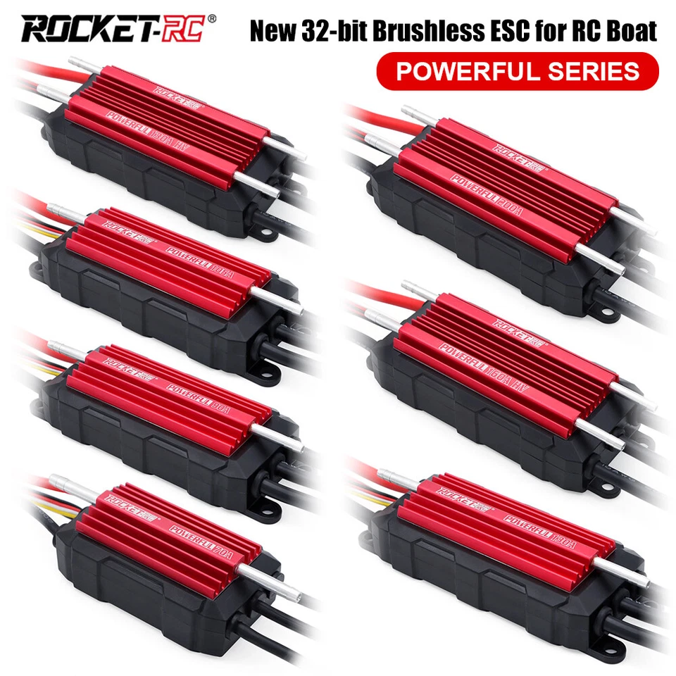 ROCKET-RC POWERFUL 32-Bit Brushless ESC 70A/90A/105A/130A Waterproof for RC Boat - Image 3 of 4