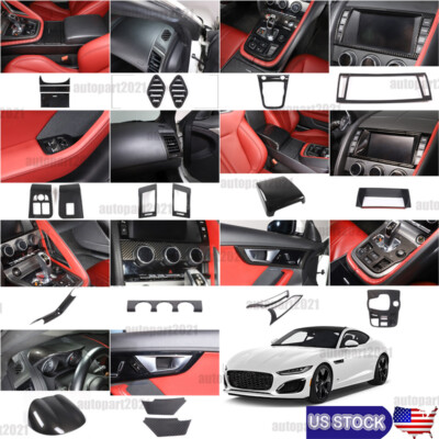 ABS Carbon Fiber Interior Full Set Cover Trim Kit For Jaguar F-type X152 2013-25