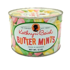 SEALED Vintage Kathryn Beich BUTTER MINTS Candy in Tin with Key