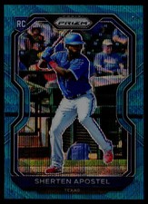 2021 Panini Prizm Sherten Apostel #110 Teal Wave Prizm Texas Rangers