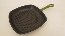 Aaron Sanchez avocado green cast iron steak skillet enameled