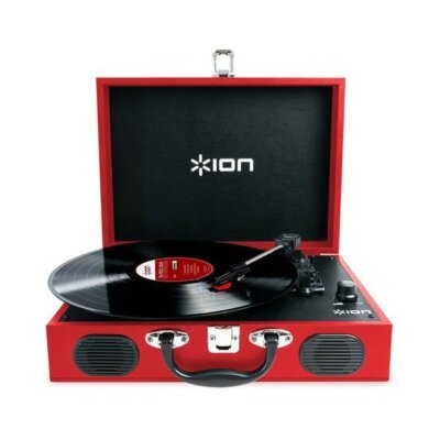 ION Audio Kofferraum Plattenspieler Vinyl Transport Rot [NEU]