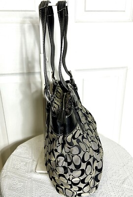COACH💥VINTAGE ~LIMITED EDITION💥 Signature Monogram Black Canvas